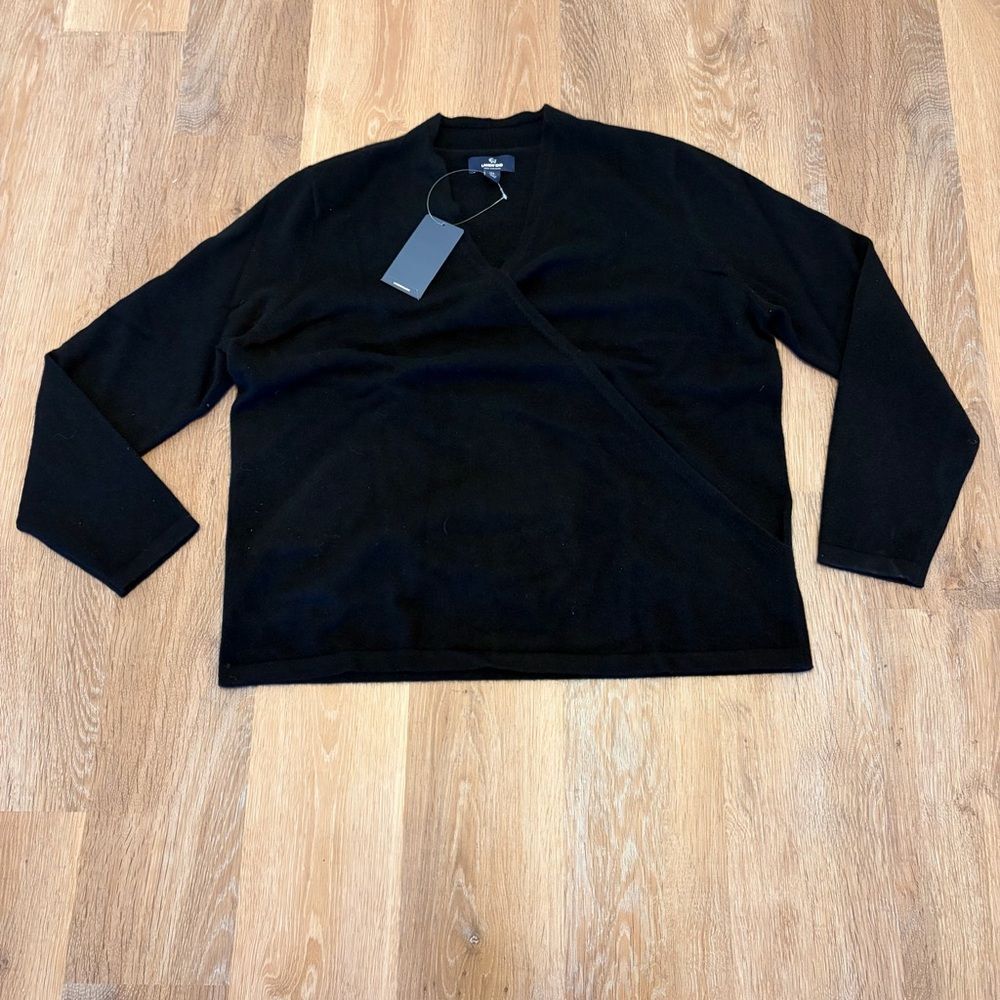 NWT Lands End V Neck Cashmere Sweater XL Wrap Over Soft Luxury